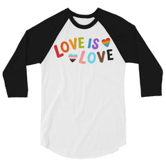 Love is Love LGBTQ 3/4 Sleeve Raglan Shirt