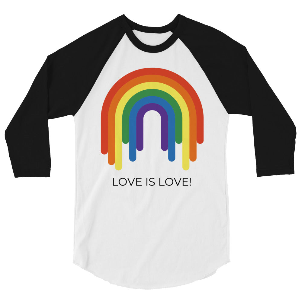 Love Is Love Rainbow 3/4 Sleeve Raglan Shirt