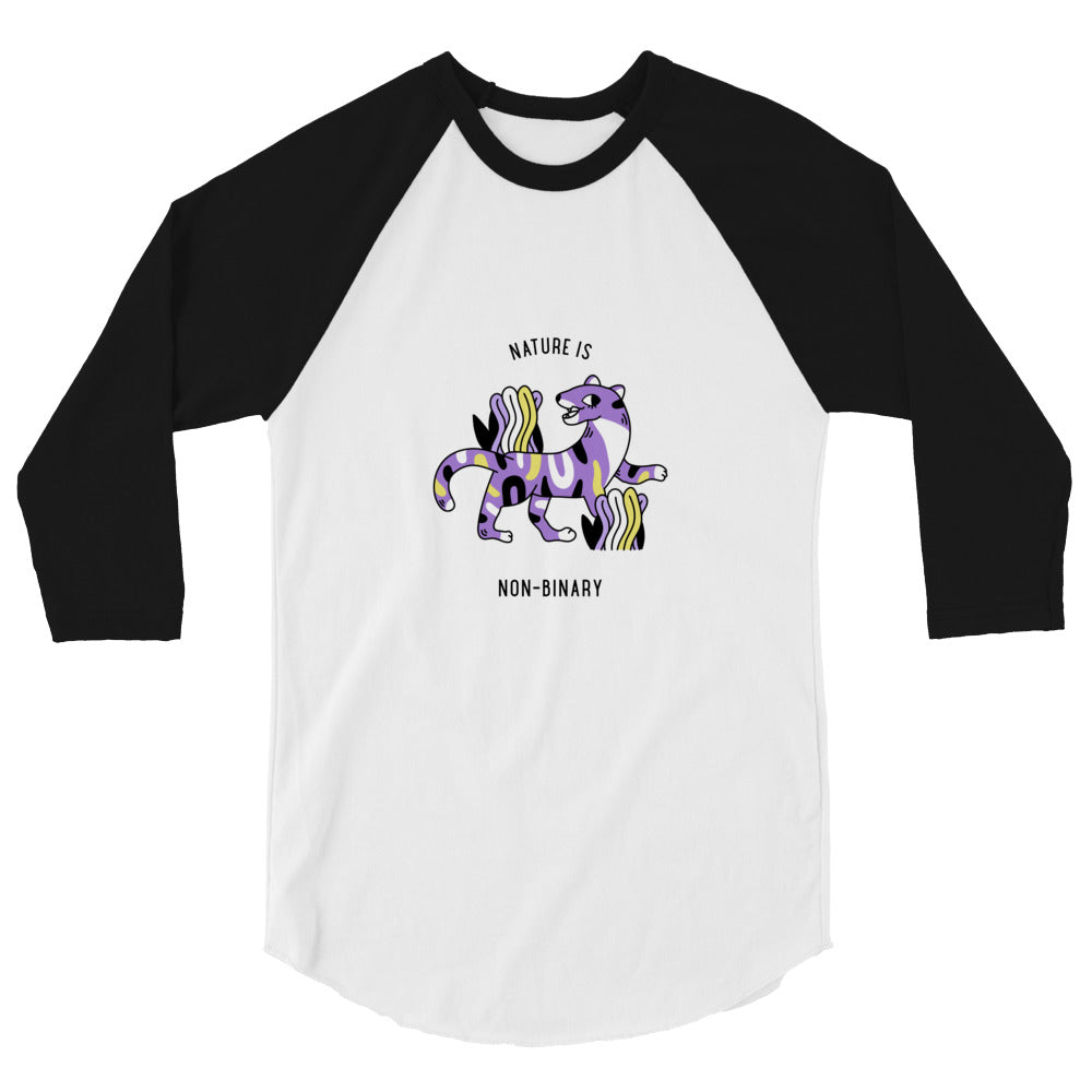 Nature Is Non-Binary 3/4 Sleeve Raglan Shirt
