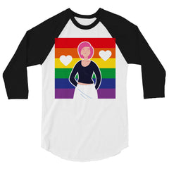 Queer Love Is Love Is Love 3/4 Sleeve Raglan Shirt