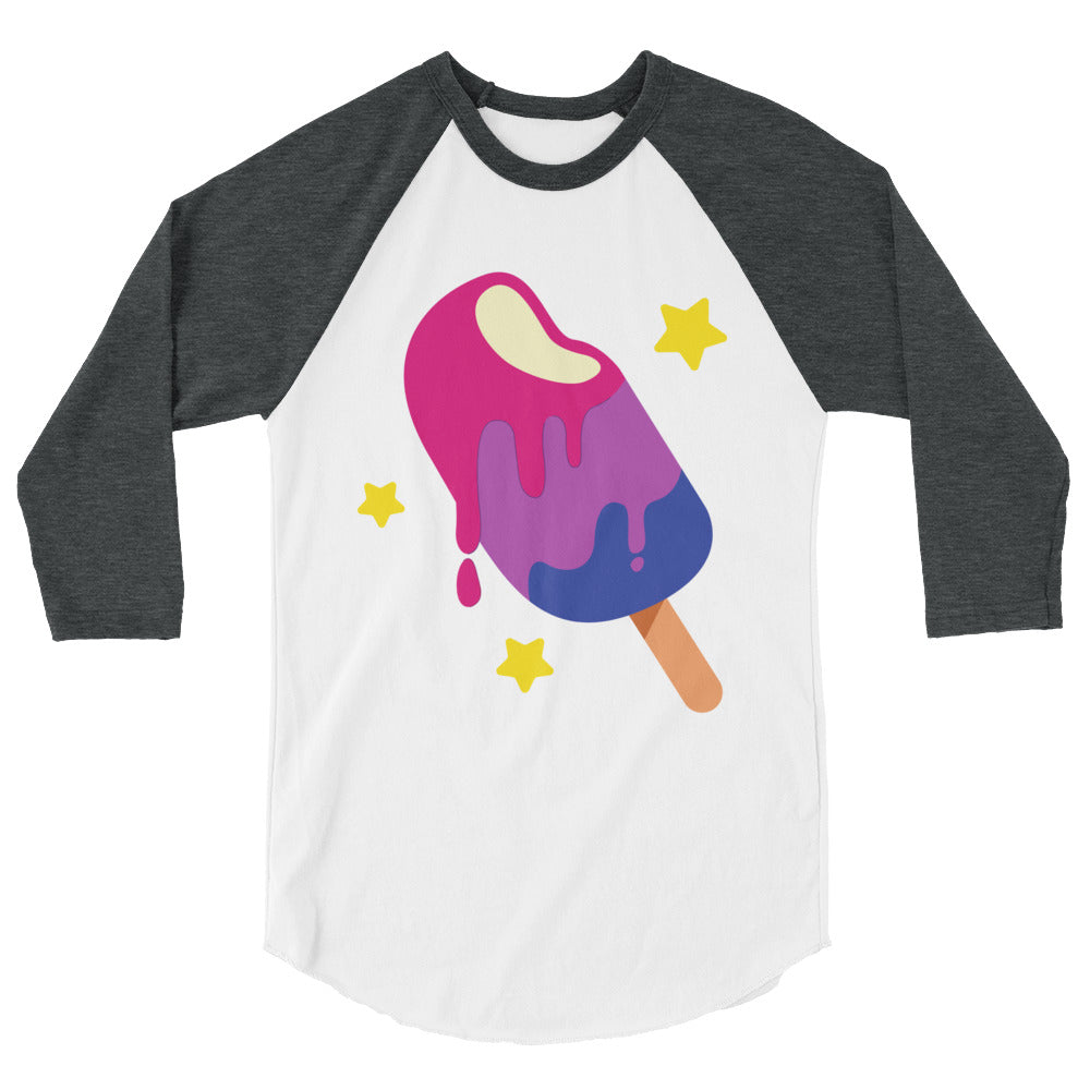 Bisexual Popsicle 3/4 Sleeve Raglan Shirt