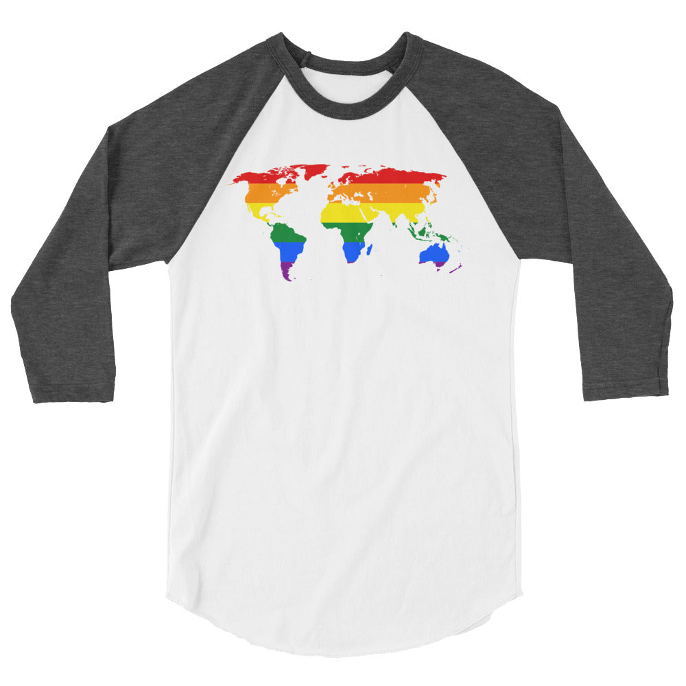 Gay Map 3/4 Sleeve Raglan Shirt
