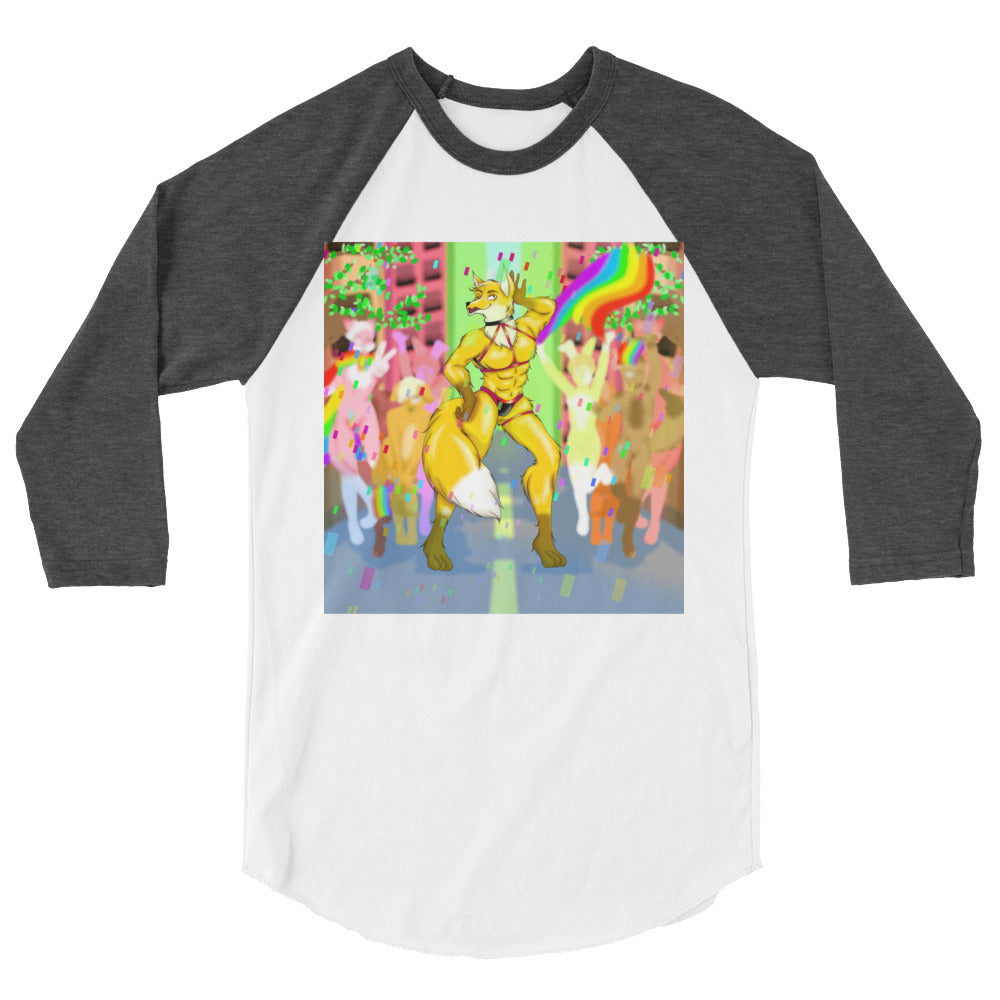 Gay Furry Pride 3/4 Sleeve Raglan Shirt