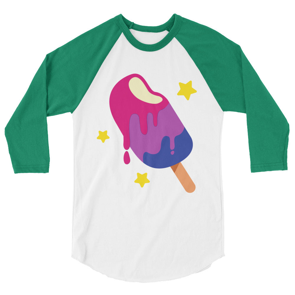 Bisexual Popsicle 3/4 Sleeve Raglan Shirt