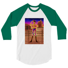 Gay Cowboy At Sunset 3/4 Sleeve Raglan Shirt