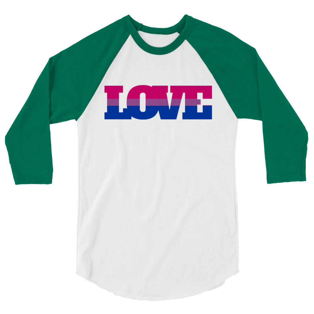Bisexual Love 3/4 Sleeve Raglan Shirt