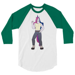 Bisexual Unicorn 3/4 Sleeve Raglan Shirt