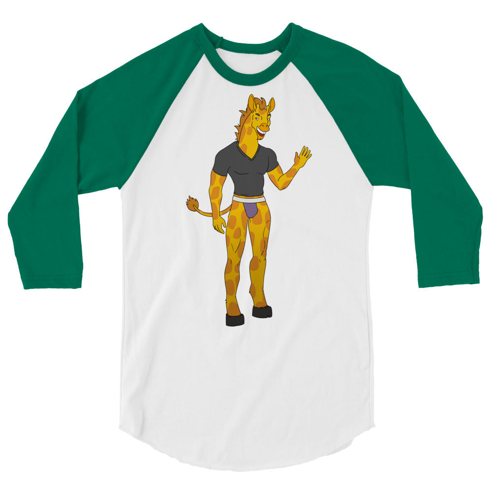 Gay Giraffe 3/4 Sleeve Raglan Shirt