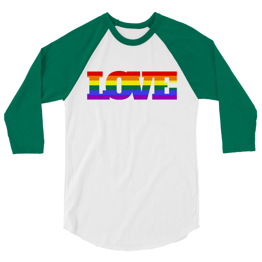 Gay Love 3/4 Sleeve Raglan Shirt