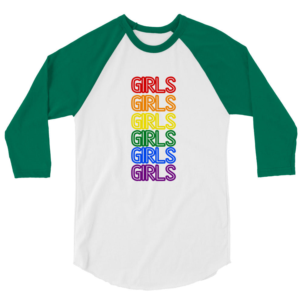 Girls Girls Girls 3/4 Sleeve Raglan Shirt