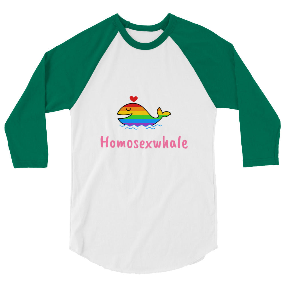 Homosexwhale 3/4 Sleeve Raglan Shirt