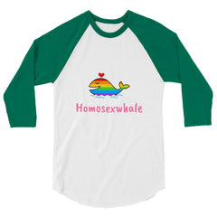 Homosexwhale 3/4 Sleeve Raglan Shirt