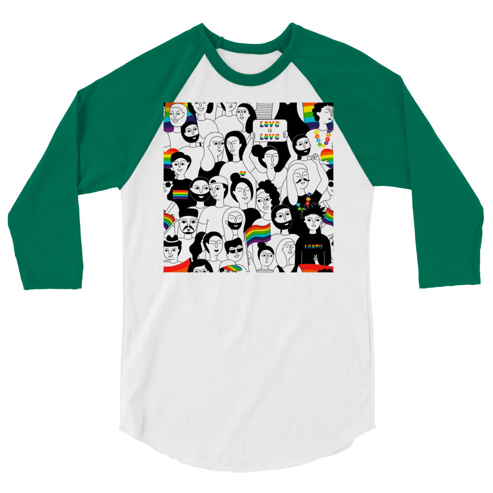 LGBT Pride 3/4 Sleeve Raglan Shirt