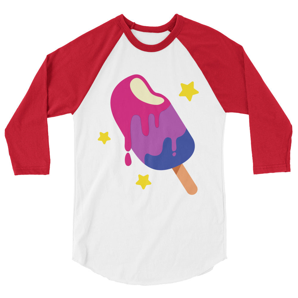 Bisexual Popsicle 3/4 Sleeve Raglan Shirt