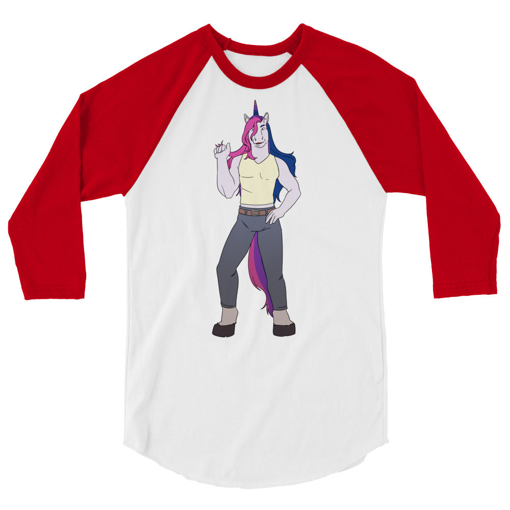 Bisexual Unicorn 3/4 Sleeve Raglan Shirt