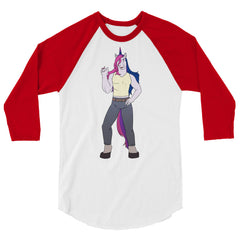 Bisexual Unicorn 3/4 Sleeve Raglan Shirt