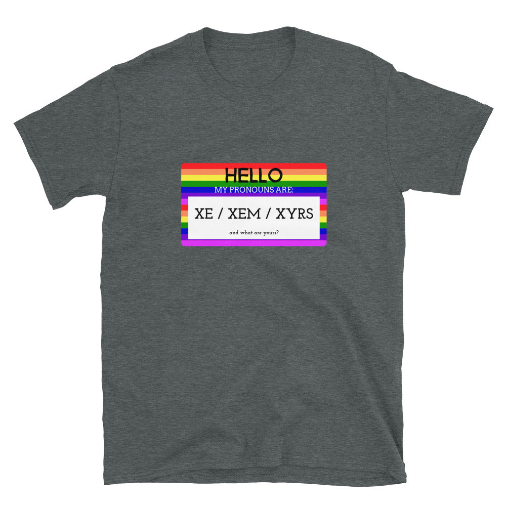 Hello My Pronouns Are Xe / Xem / Xyrs T-Shirt