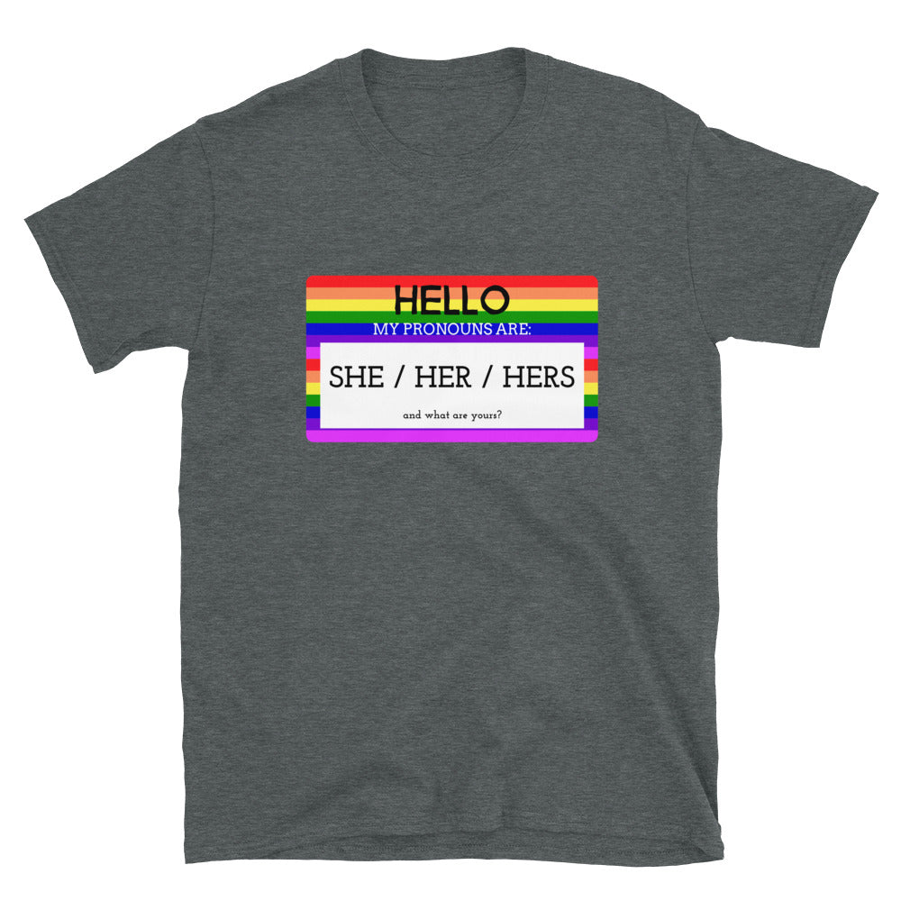 Hello My Pronouns Are She / Her / Hers T-Shirt