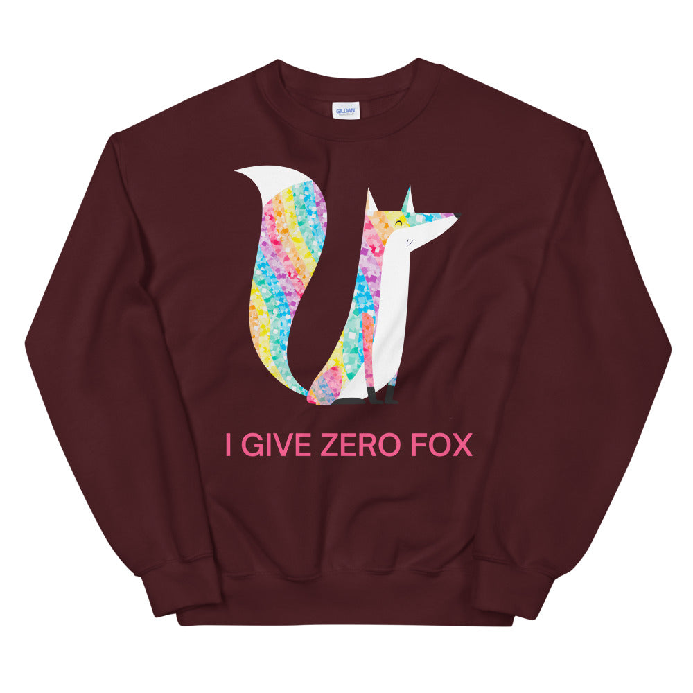 I Give Zero Fox Glitter Unisex Sweatshirt