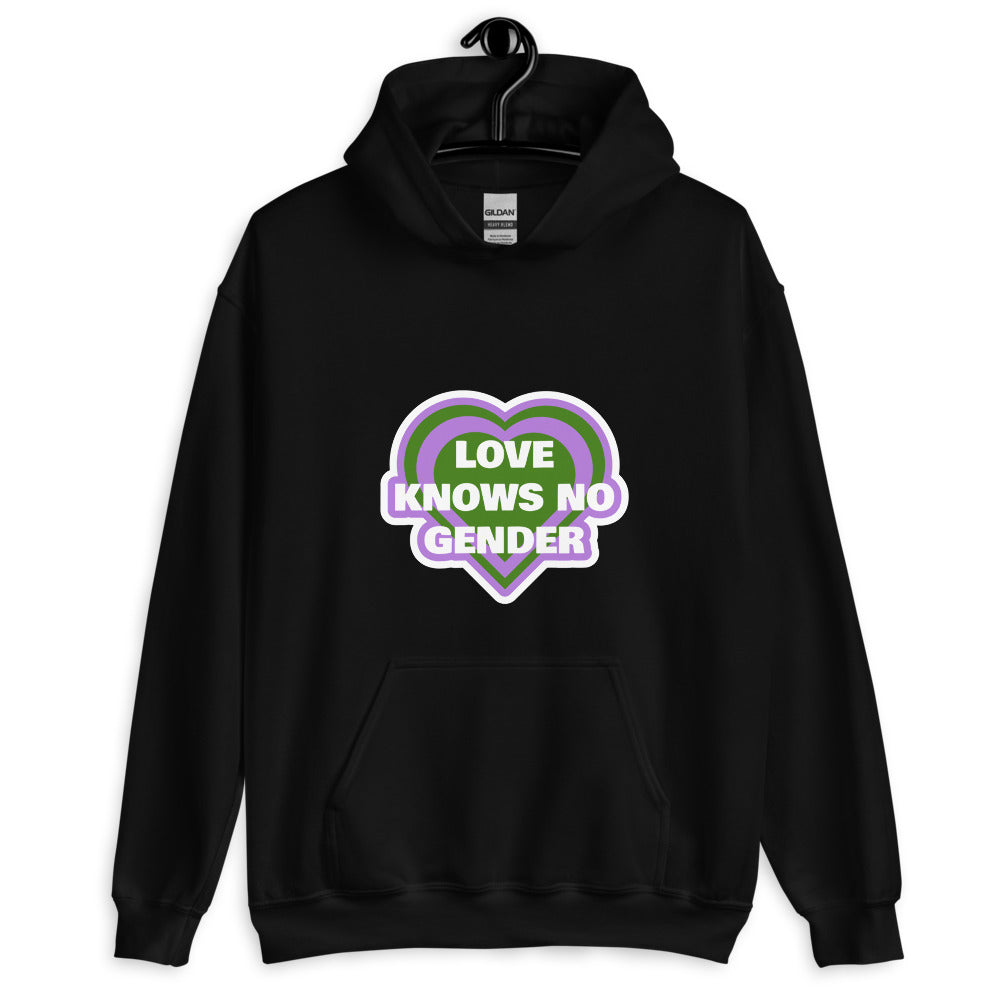 Love Knows No Gender Genderqueer Unisex Hoodie