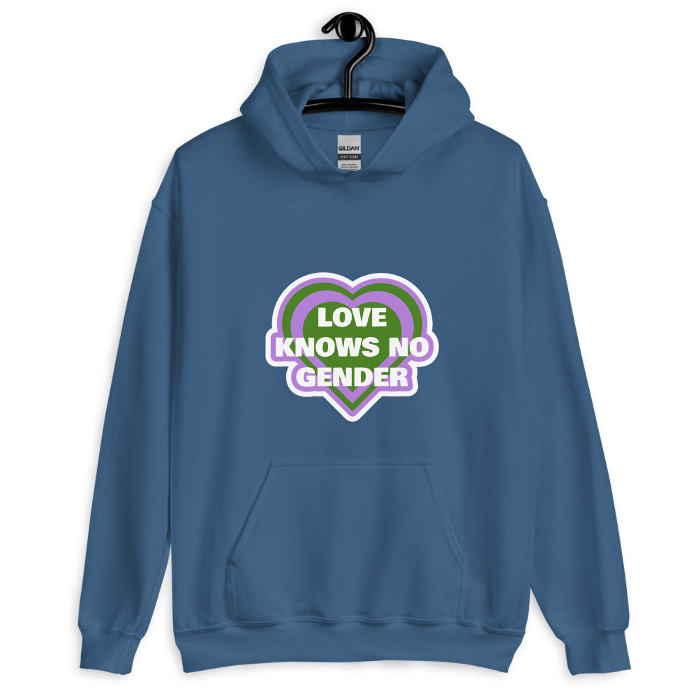 Love Knows No Gender Genderqueer Unisex Hoodie