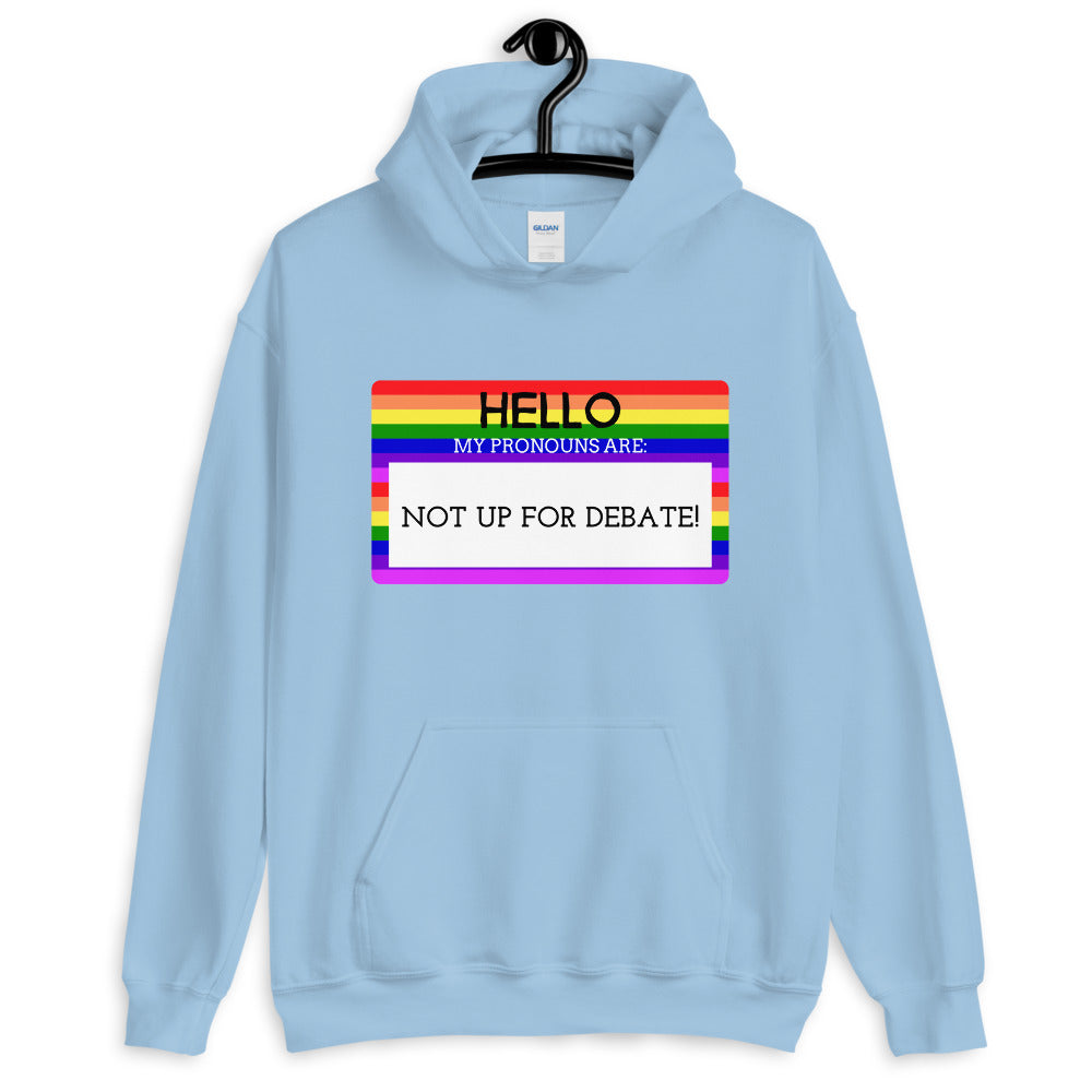 Hello My Pronouns Are Not Up For Debate Unisex Hoodie
