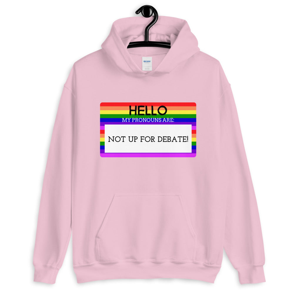 Hello My Pronouns Are Not Up For Debate Unisex Hoodie
