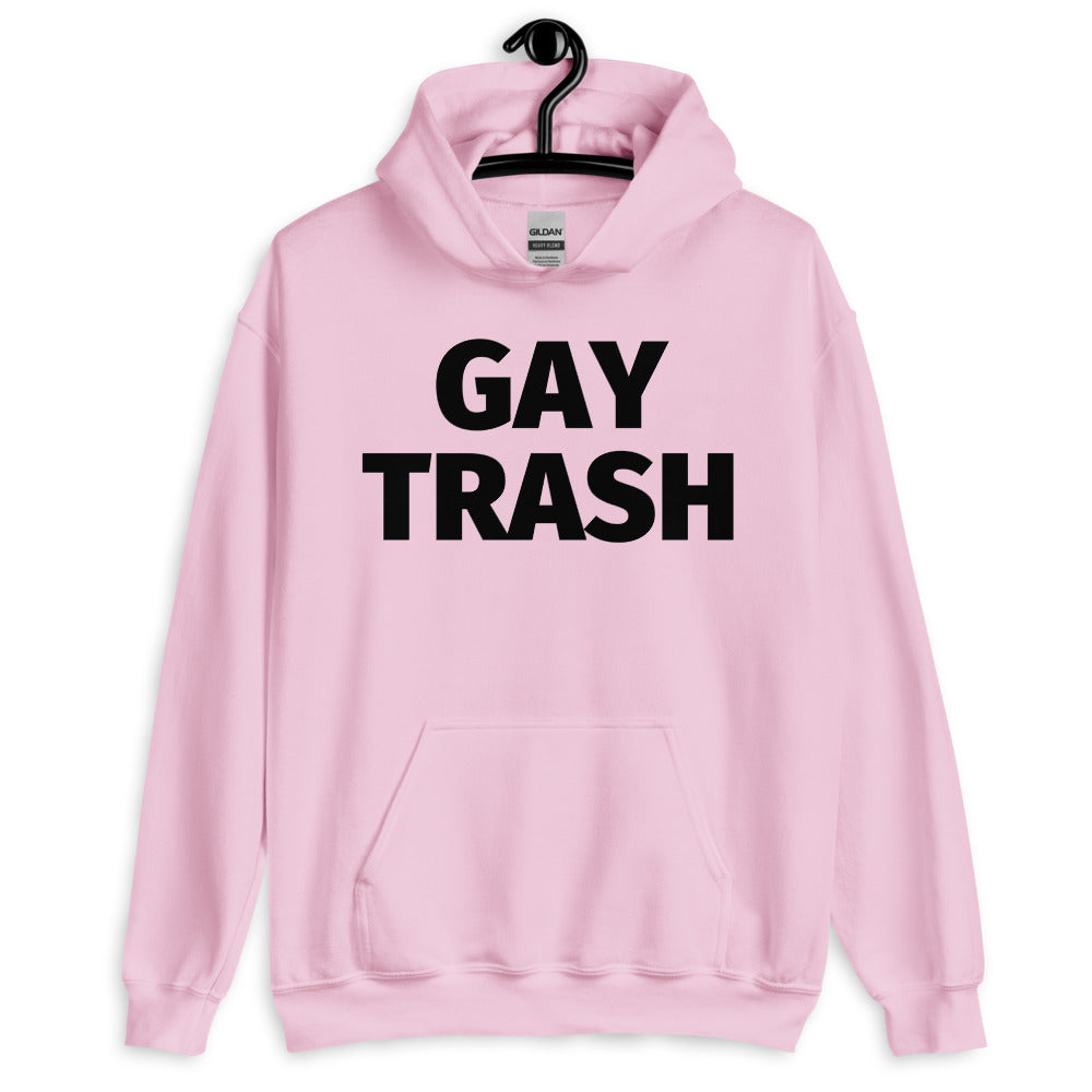 Gay Trash (Black Text) Unisex Hoodie
