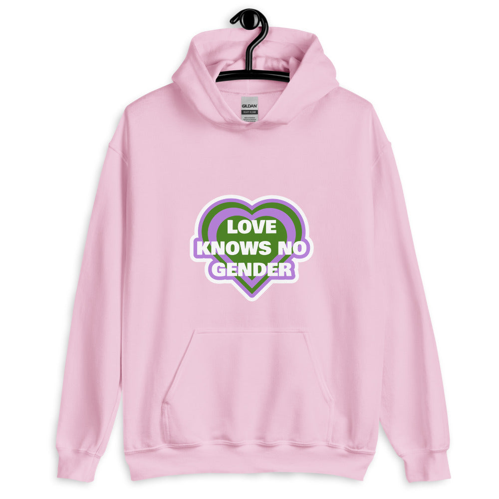 Love Knows No Gender Genderqueer Unisex Hoodie