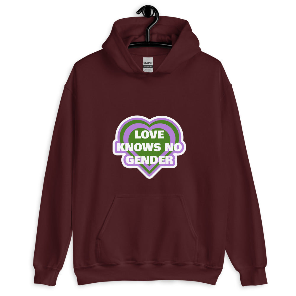 Love Knows No Gender Genderqueer Unisex Hoodie