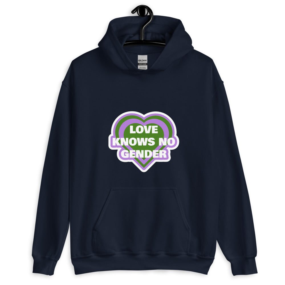 Love Knows No Gender Genderqueer Unisex Hoodie