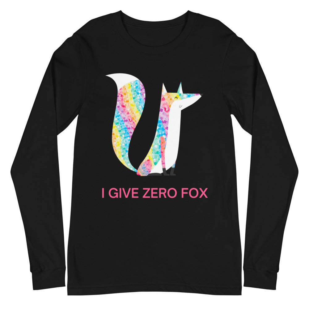 I Give Zero Fox Glitter Unisex Long Sleeve T-Shirt