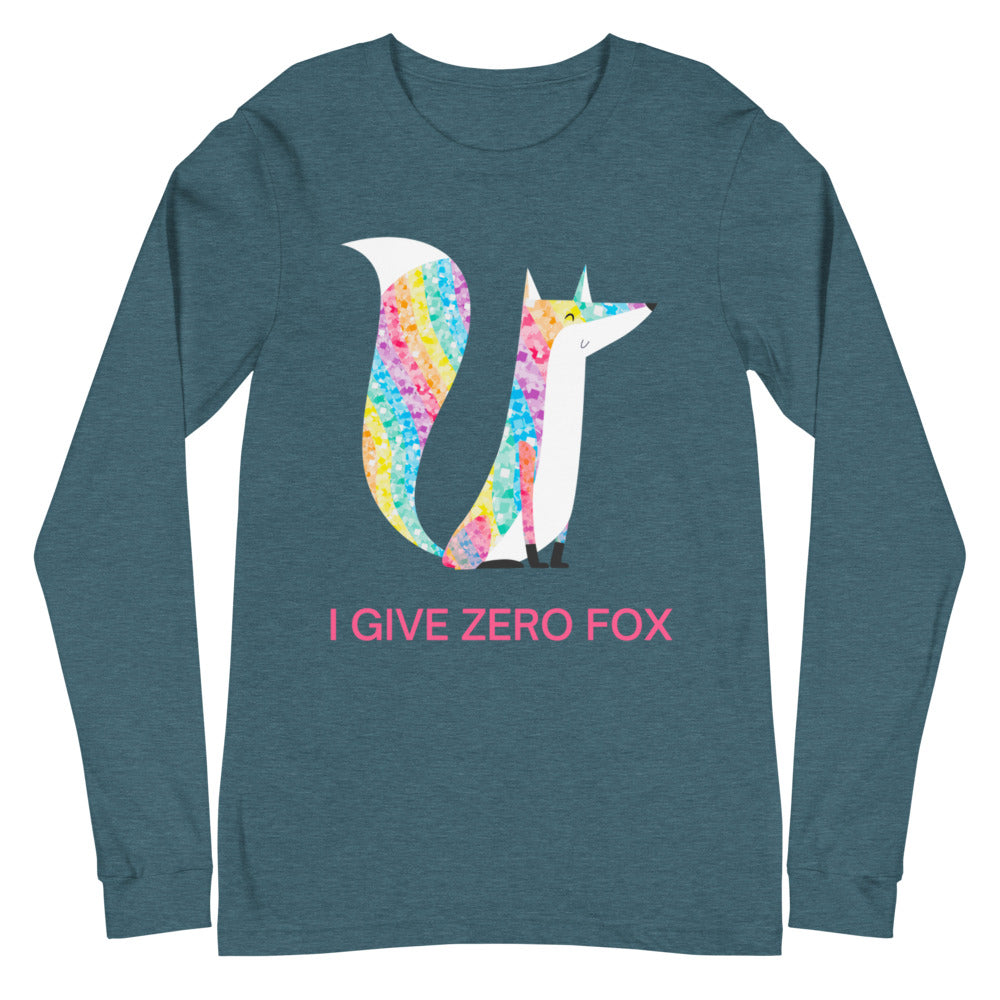 I Give Zero Fox Glitter Unisex Long Sleeve T-Shirt