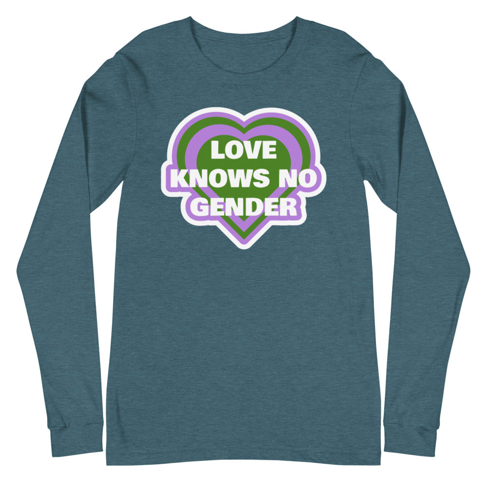 Love Knows No Gender Genderqueer Unisex Long Sleeve T-Shirt