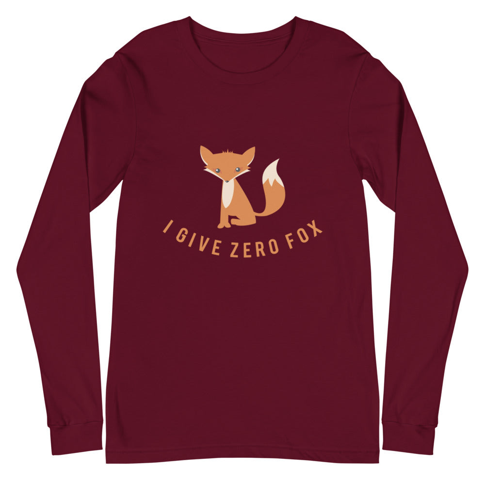 I Give Zero Fox Unisex Long Sleeve T-Shirt
