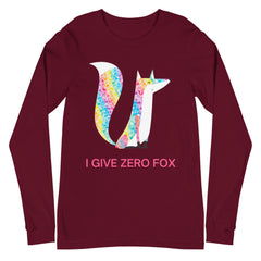 I Give Zero Fox Glitter Unisex Long Sleeve T-Shirt