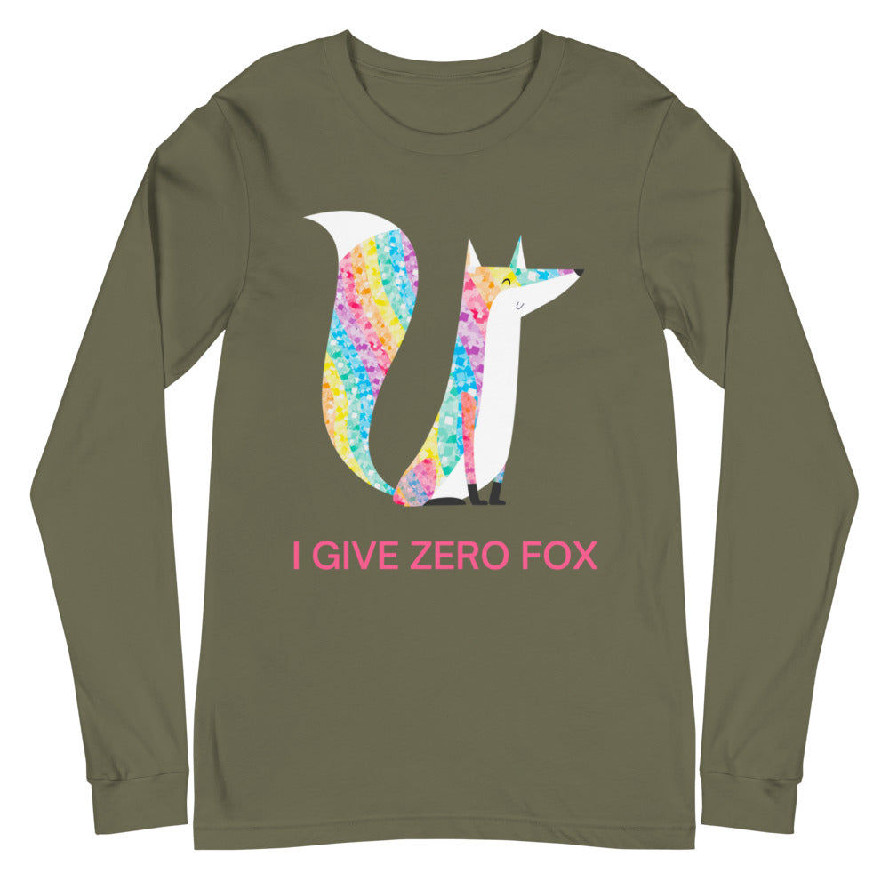 I Give Zero Fox Glitter Unisex Long Sleeve T-Shirt