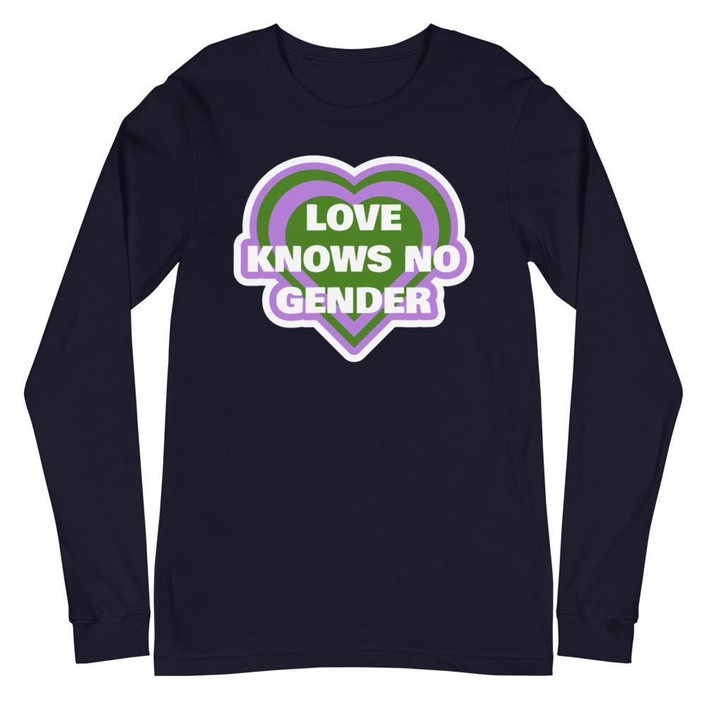 Love Knows No Gender Genderqueer Unisex Long Sleeve T-Shirt