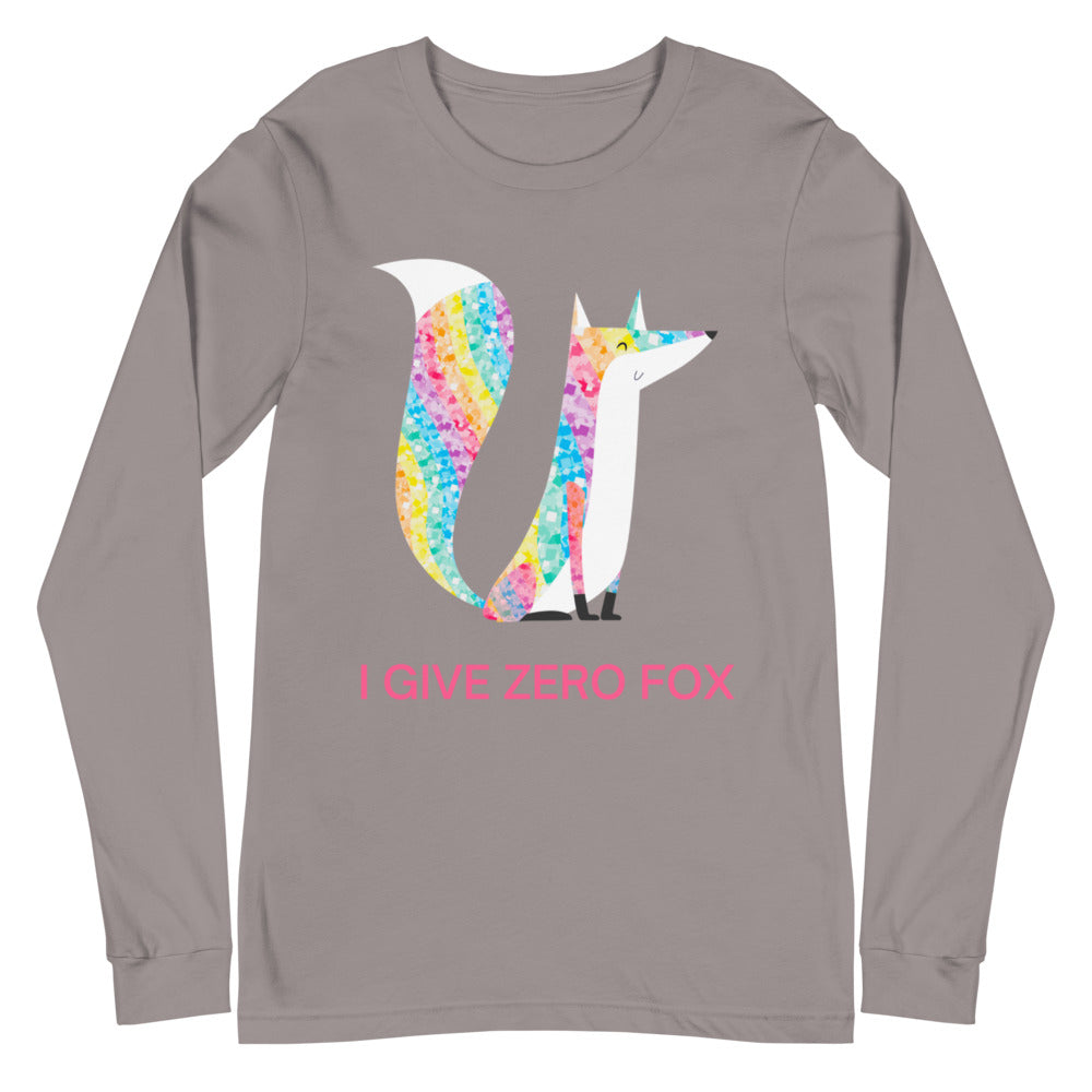I Give Zero Fox Glitter Unisex Long Sleeve T-Shirt