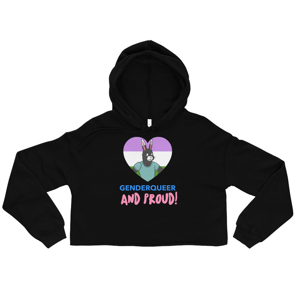 Genderqueer And Proud Crop Hoodie