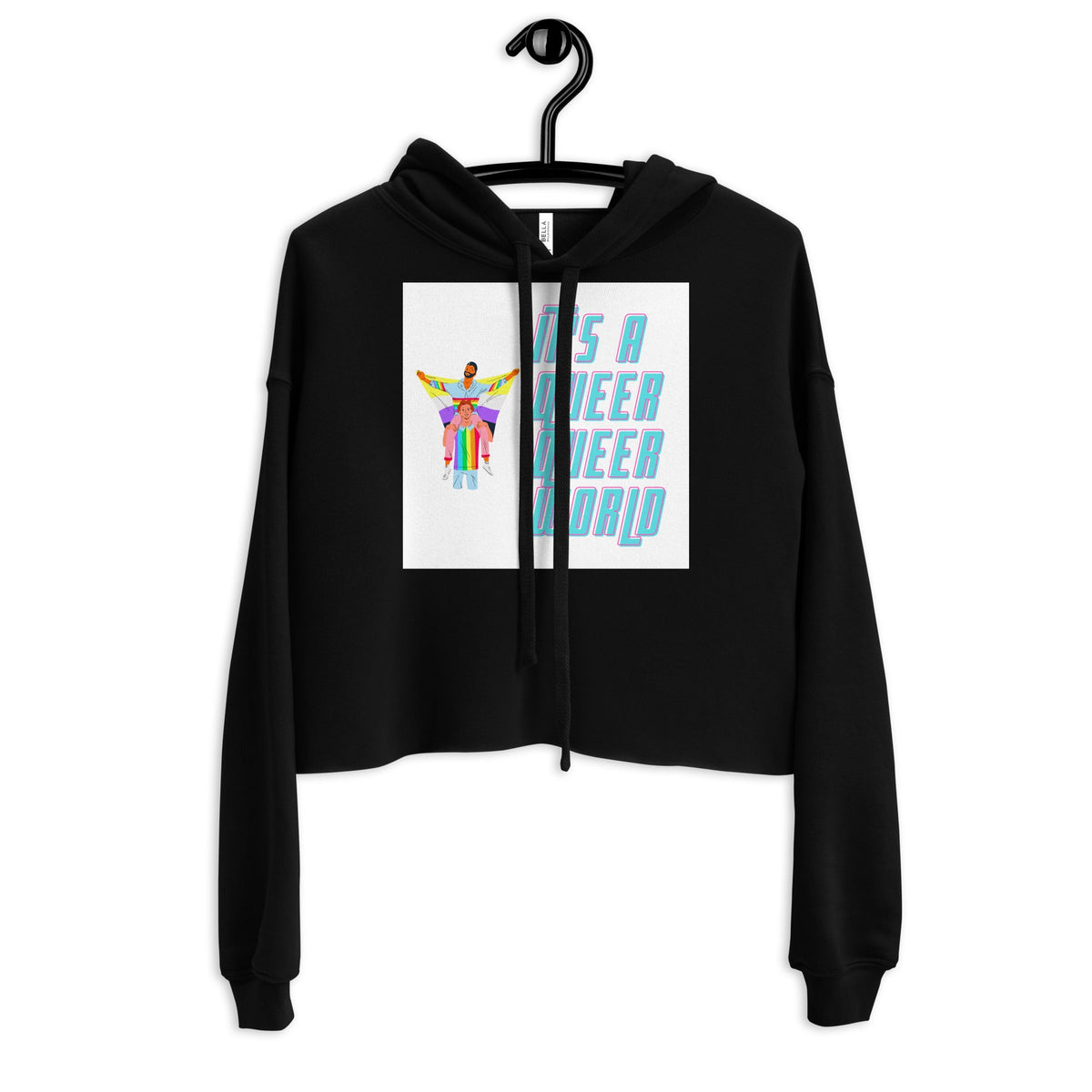 It's A Queer Queer World Crop Hoodie