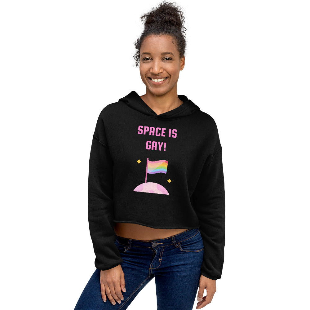 Space Is Gay Crop Hoodie