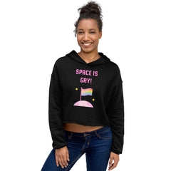 Space Is Gay Crop Hoodie