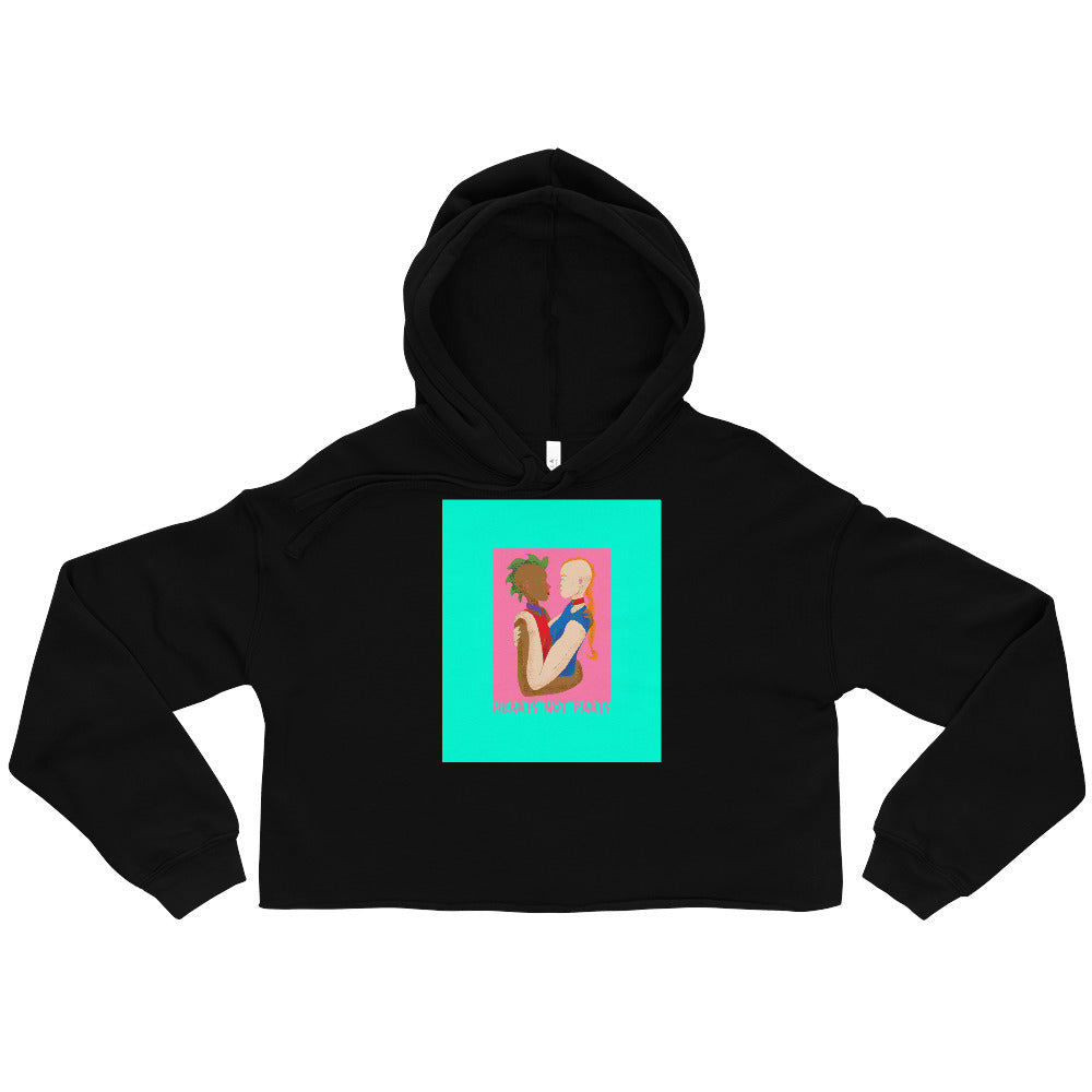 Hearts Not Parts Crop Hoodie