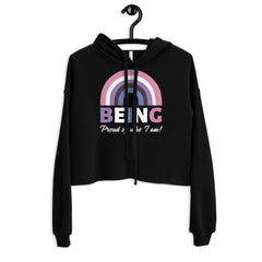 Being Proud Of Who I Am! Genderfluid Crop Hoodie