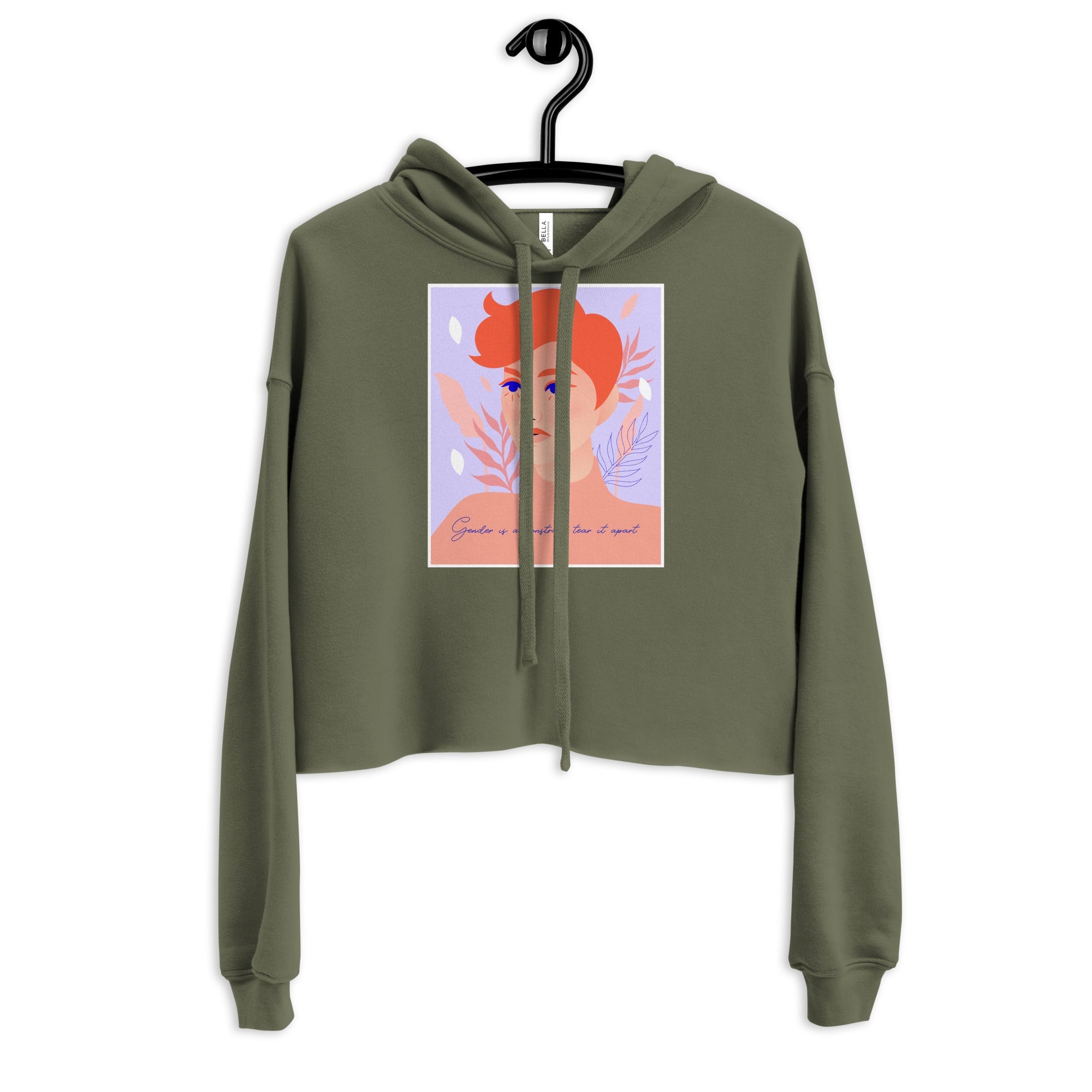 Gender Is A Construct Tear It Apart Crop Hoodie