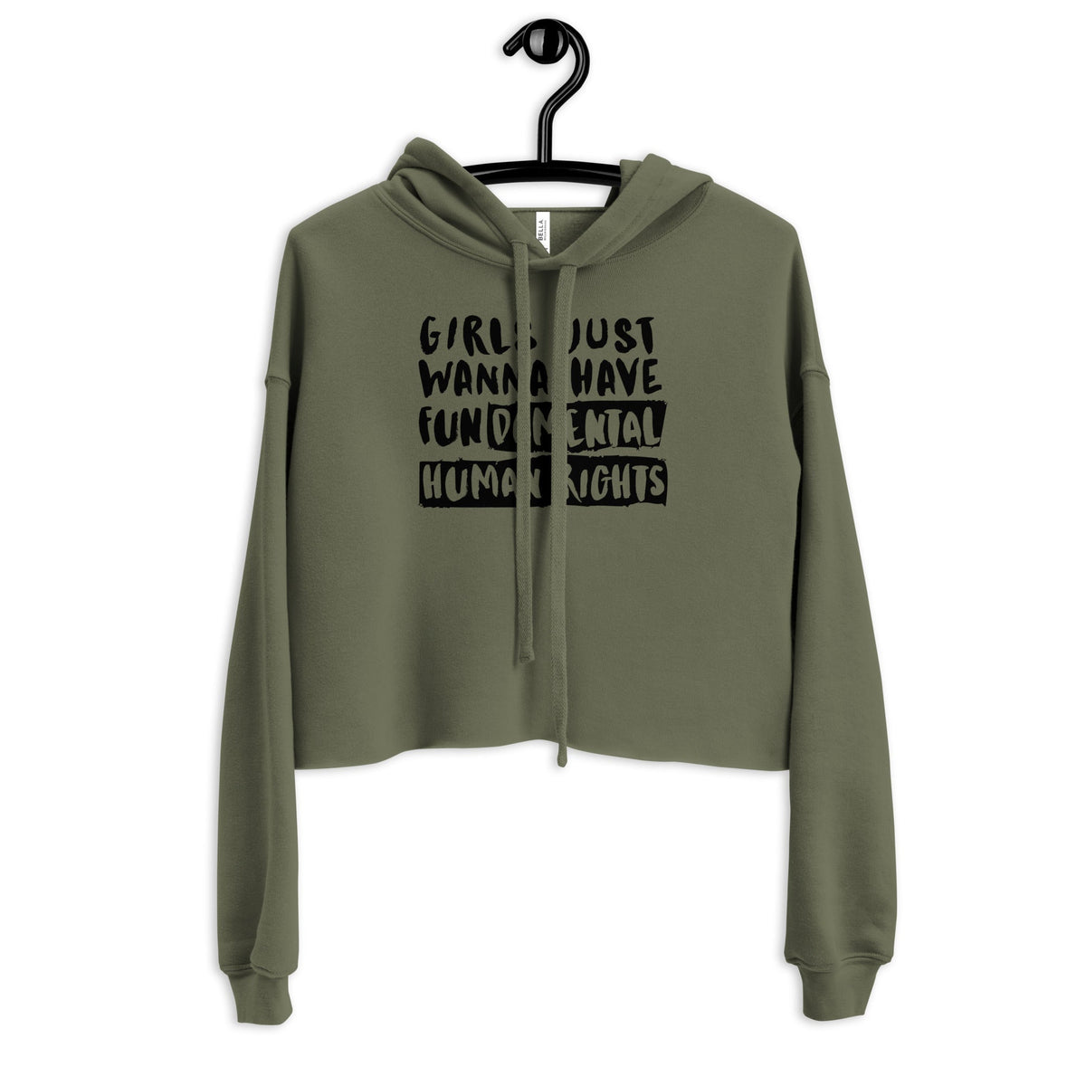 Girls Just Wanna Have Fundamental Human Rights Crop Hoodie