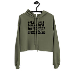Girls Just Wanna Have Fundamental Human Rights Crop Hoodie