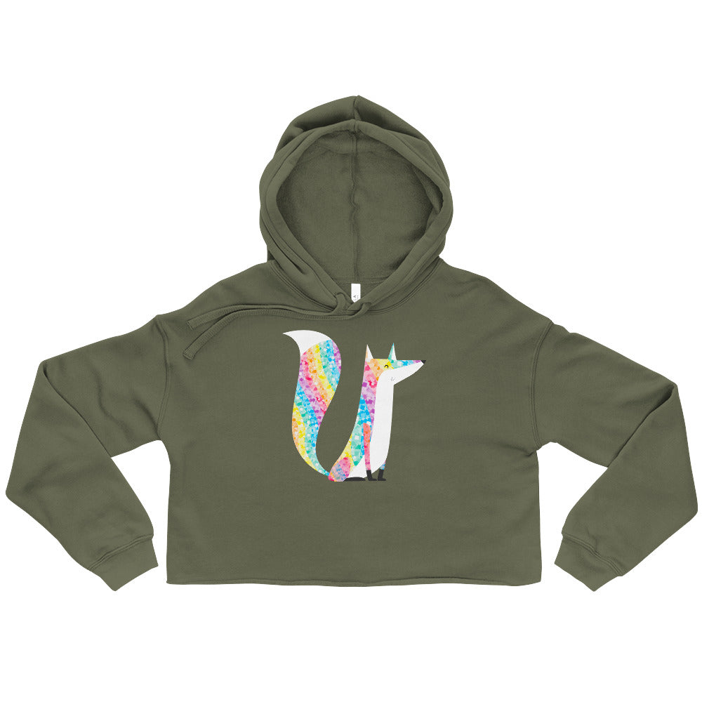 Glitter Fox Crop Hoodie