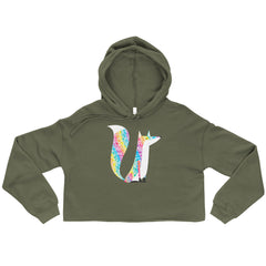 Glitter Fox Crop Hoodie
